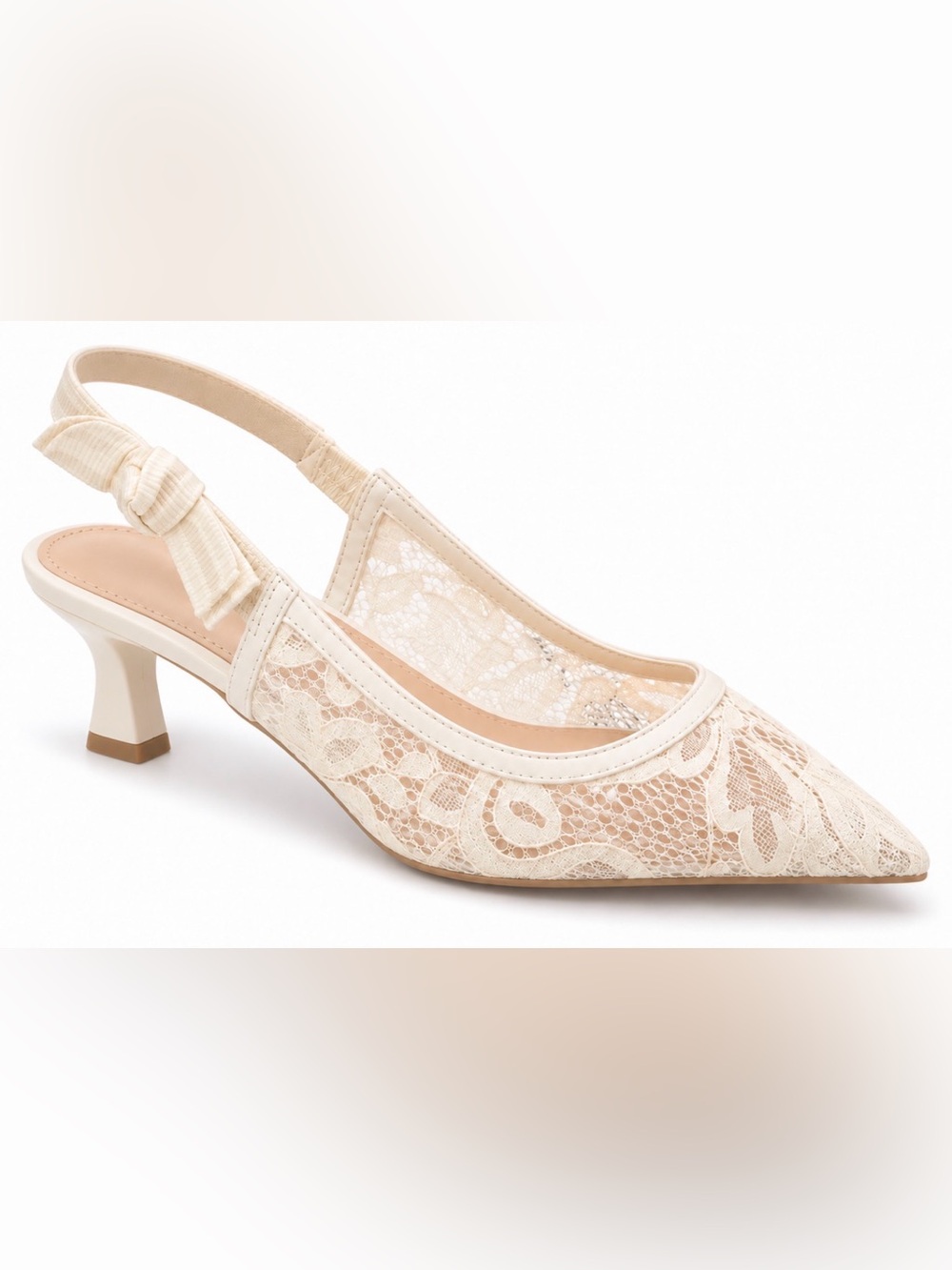 a new day Cream Lace Slingback Flats